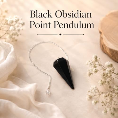 Image of Black Obsidian Point Pendulum | Natural Gemstone Dowsing & Divination Tool for Reiki, Chakra Balancing, Meditation, Energy Healing & Spiritual Guidance 1 pc