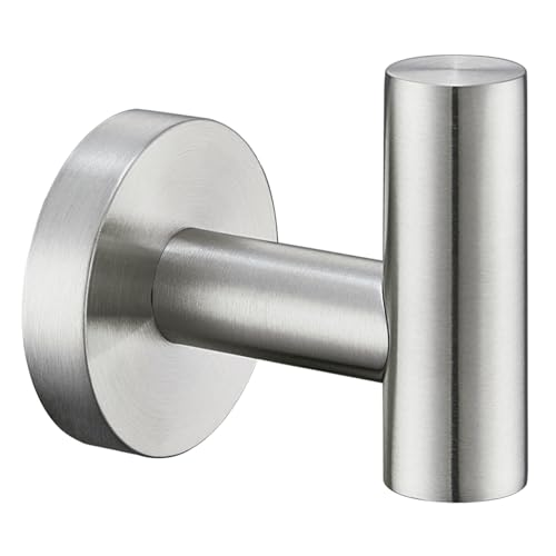 Image of Angle Simple Towel Hook for Bathroom, Robe Hook for Wall, Brushed Nickel