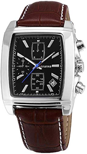 Wasserdicht Herrenuhren Edelstahl Quadrat Uhr Lederband Dekoration Kalender Kleine DREI Nadel Plexiglas Spiegel