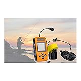 Hcyx Fischfinder Kabelgebundener Sonarsensor Fischfinder-Tiefensucher mit Fischgröße, Wassertemperatur, Kontur, LCD-Display