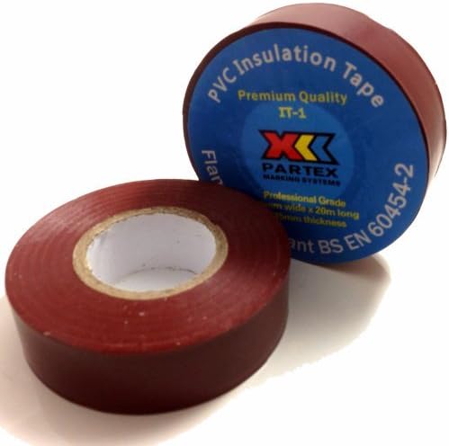 1 x BROWN ELECTRICAL PVC INSULATION / INSULATING TAPE 19mm x 20m - FLAME RETARDANT