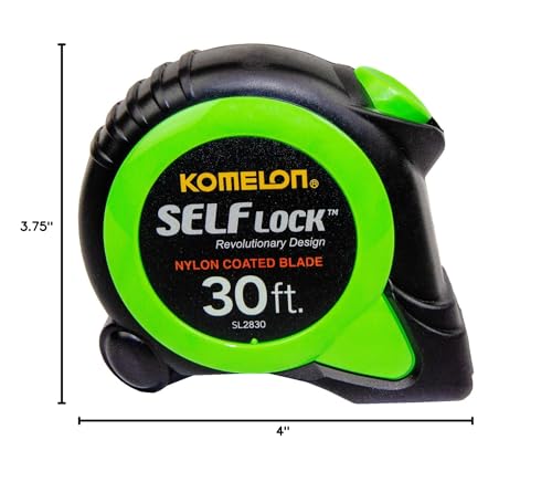 Image of Komelon 30-FT Tape Measure with Self Locking Blade, Retractable (SL2830)