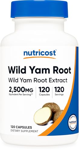 Nutricost Wild Yam Root (2,500mg Equivalent) 120 Capsules - Vegan Wild Yam Root Extract Supplement,