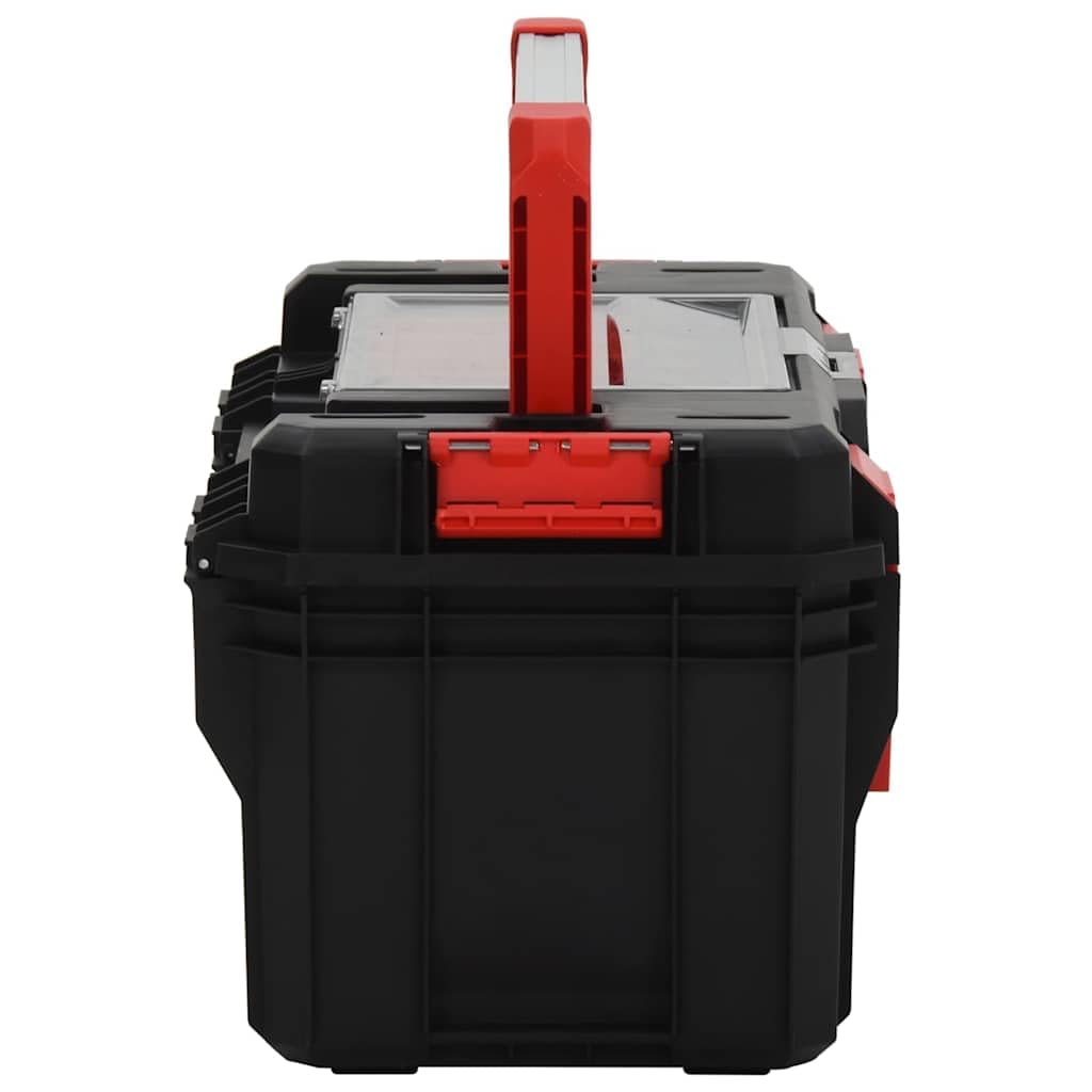 Home Utensili-Cassetta degli attrezzi Nero e Rosso 55x28x26,5 cm