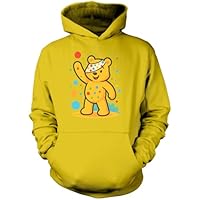 HotScamp Childrens Spotted Sweatshirt - kids Spots Top Fundraising Bear Kid Hoodie Spotty Day Friday Unisex School Charity Hoody Jumper - 7-8 Years Yellow