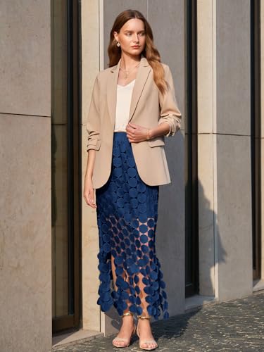 Image of Cicy Bell Womens Hollow Out Maxi Skirts Summer Boho Fringe Hem Long Skirt