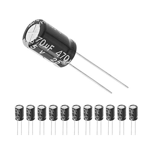 12 Pack 8X12mm 470uF 25V 470MFD 16Voltage ±20% Aluminum Electrolytic Capacitors by HOWRIN