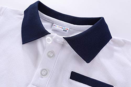 Mud Kingdom Boys Pique Polo Shirts for Toddler Short Sleeve Stripe Plain 1-9 Years4