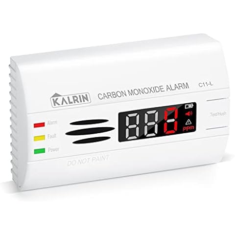 Kalrin CO Melder Kohlenmonoxid Melder mit akkurater Sensor für 10-Jahren Lebensdauer & LED-Anzeige kohlenmonoxid Warnmelder Prüftaste Batteriebetrieb entspricht EN 50291 Standards Cover