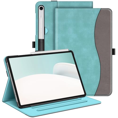Fintie Case for Samsung Galaxy Tab S10 Lite/ S10 FE/ S9 FE 5G 10.9 Inch/Tab S9 11 Inch with S Pen Holder, Multi-Angle Viewing Protective Cover with Pocket, Auto Sleep/Wake, Turquoise