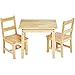 Amazon Basics Kids Solid Wood Table and 2 Chairs ,3 Piece Set, 20 x 24 x 21 inches, Natural