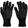 FITFIV BBQ Gloves, Oven Gloves, 1472°F Extreme Heat Resistant Barbecue Gloves, Silicone Non-Slip Oven Mitts, Kitchen for Cooking, Grilling, and Baking