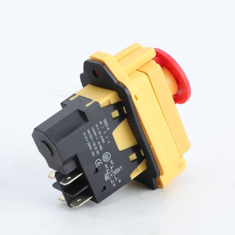 Electromagnetic Switch 4/5 Pin 120V 220V ON-Off Momentary Reset Push Button with Cover IP55 Waterproof ReplaceYCZ3-C，KJD17B(5 Pins,110V)