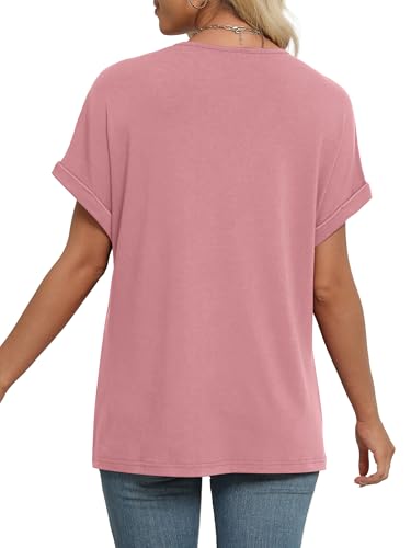 Image of WIHOLL Womens Summer Tops Short Dolman Sleeve Shirts 2026 Fashion V Neck Outfits Clothes