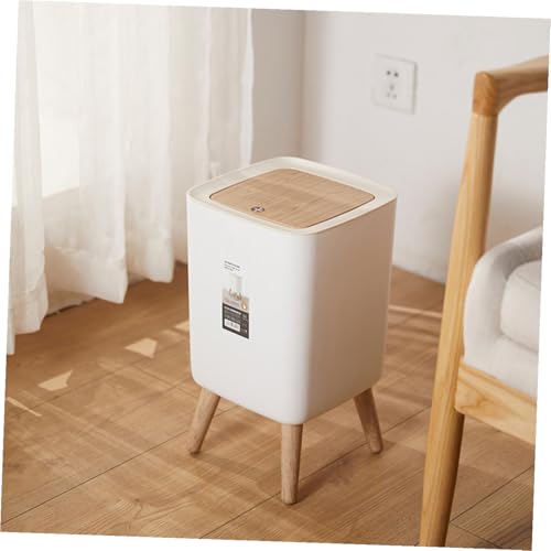 Caneca de basura cuadrada con tapa madera 10 L miniatura 5