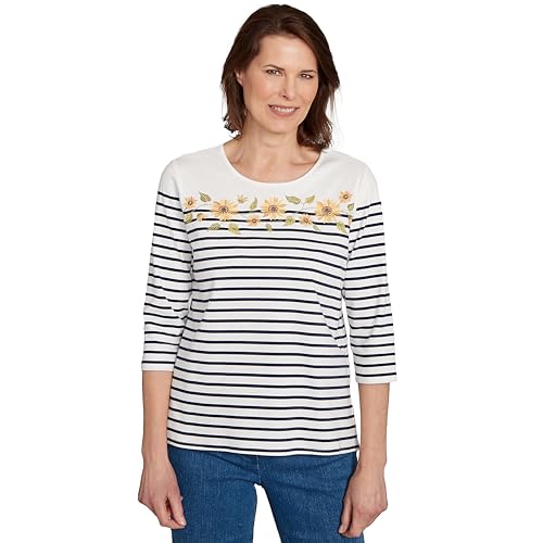 Alfred Dunner Women's Plus-Size Sunflower Neckline...