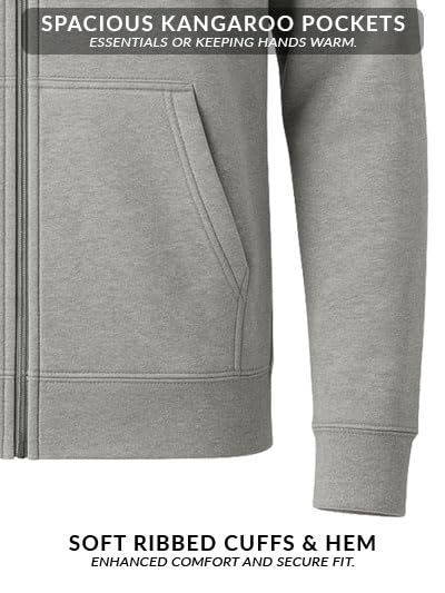 Image of ADRO Men's Regular Fit Zip-Up Hoodie for man | 320 GSM Cotton Poly Fleece Zipper Sweatshirt with Soft Fabric & Printed Hoodies