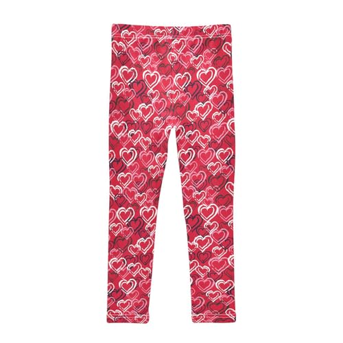 ZZKKO Girls Leggings Valentine's Day Hearts Toddler Girls Clothes Leggings for Girls Toddler Girls Leggings 3-4T2