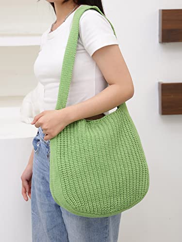 Image of ENBEI Women's Crochet Tote Bag Knit Shoulder bag,Aesthetic Bag,Cute Eco-Friendly Tote for Travel,Daily Use,Gift Box Packaging