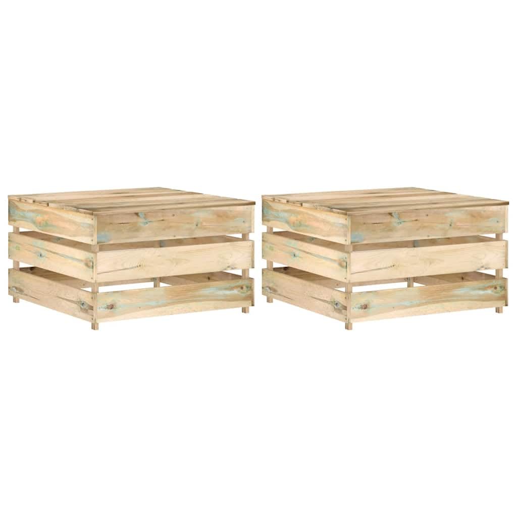 vidaXL 2X Bois de Pin Imprégné Tables Palette de Jardin Repose-Pieds de Patio Meubles de Terrasse Meubles de Jardin Tabourets d'Extérieur