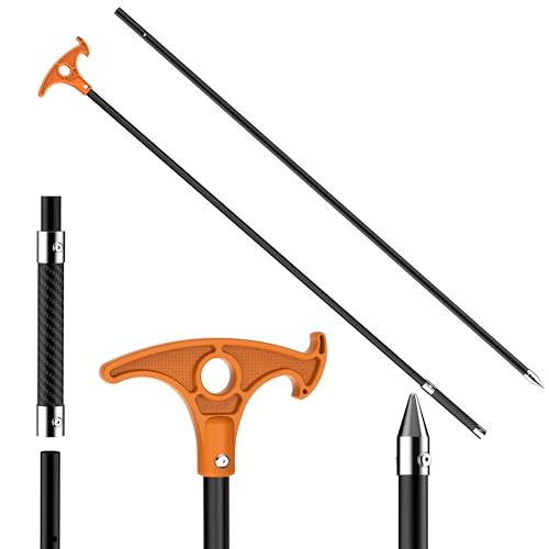 itayak 8.39 Shallow Water Anchor Pole with Hook-Handle 2 Piece High Strength Fiberglass Reinforced Polyamide66 for Fishing Kayak Orange (Gloves Included) (8.39 ft)