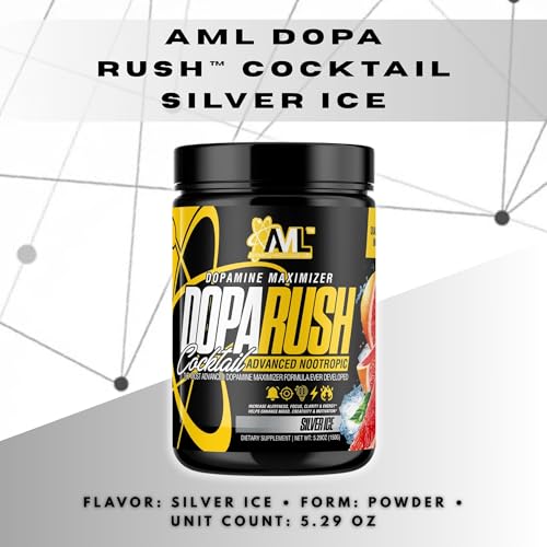 Image of Advanced Molecular Labs - Dopa Rush Powder, Dopamine Maximizer, Increase Alertness, Focus, Energy & Clarity, Silver Ice, 5.29 oz (30 Servings)