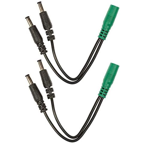 Voodoo Lab Cable Current Doubler Adapter - Two 2.1mm Straight Barrels - 2.1mm Female 4" 2 Pack Bundle Cover