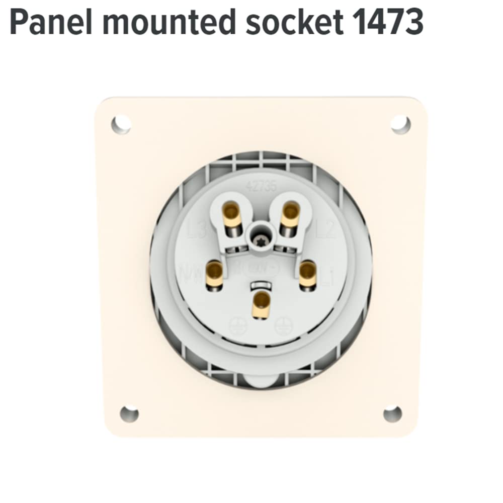 Mennekes (przedsiębiorstwo) 1473 20 stopni panel kątowy montowany, ochrona IP 44, 6 godzin położenia ziemi, 5 biegunów, 16 A, 400 V, czerwony