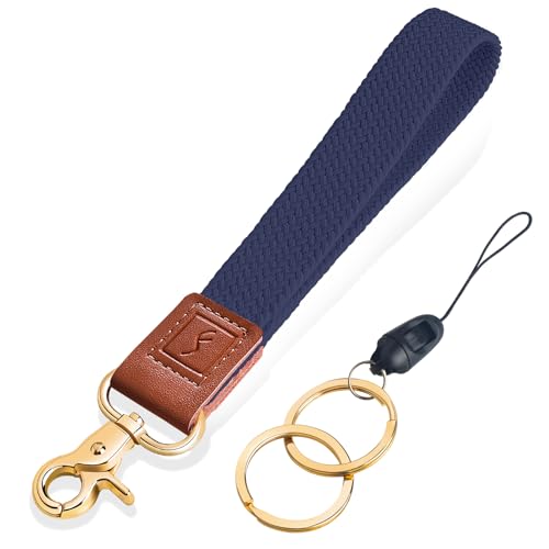 Fishent Llavero con cordón para llaves, suave y cómodo, para mujeres y niños, llaves de coche, cartera, teléfono y cámara (azul atlántico)