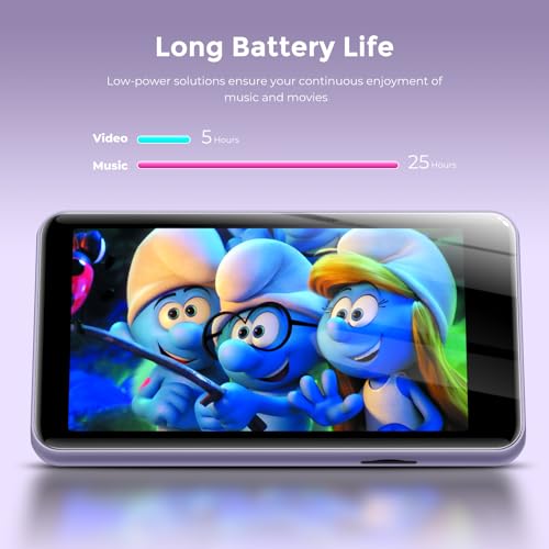 Image of innioasis 16GB MP3 Player with Bluetooth and WiFi, MP3 Player for Kids with Spotify, Spotify Kids, Pandora, Audible, 4.0 inch Touch Screen Music Player with Parental Controls, Up to 1TB (Purple)