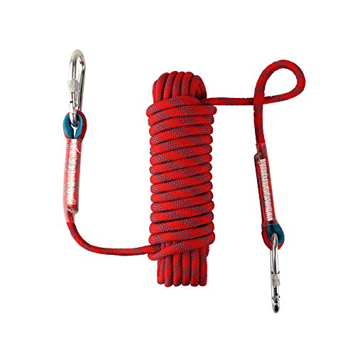 NIECOR 12 MM Outdoor Static Rock Climbing Rope,High Strength Accessory Fire Escape Safety Rappelling Rope 32ft,49ft,64ft,98ft