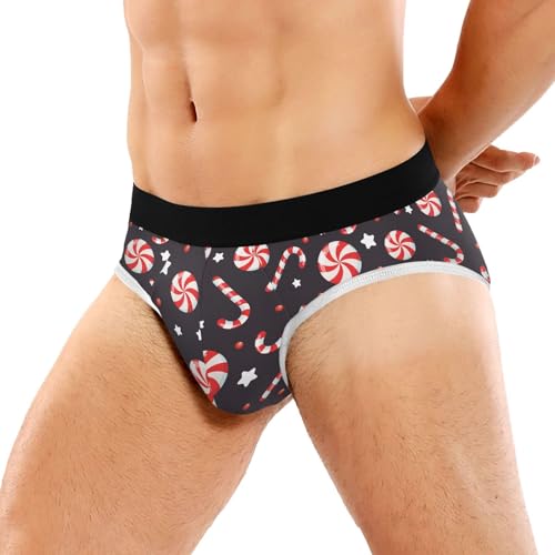 Men's Underwear Briefs Comfort Soft Stretch Classic Fit Candy Cane Round Lollipop Briefs with Contour Pouch2