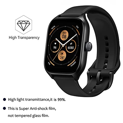 Yoomigle Paquete de 6 protectores de pantalla compatibles con Amazfit GTS 4 para Amazfit GTS4 Smartwatch, protectores de pantalla de lámina transparente HD antiarañazos, antihuellas dactilares - imagen 5