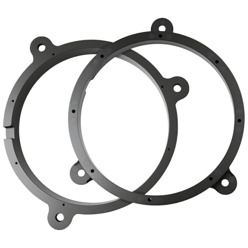 Fiegromech 6.5 Rear Speaker Spacer Adapter Compatible with 08-19 Subaru Impreza Outback Legacy Forester WRX,6 1/2 Inch Solid Plastic Car Rear Door Speaker Ring Spacers Flat Mount Bracket