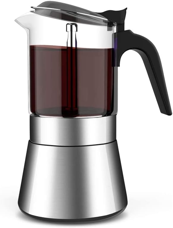 Coffee Press Glass Espresso Machine Kettle Stainless Steel Classic Percolator Pots(360ML)