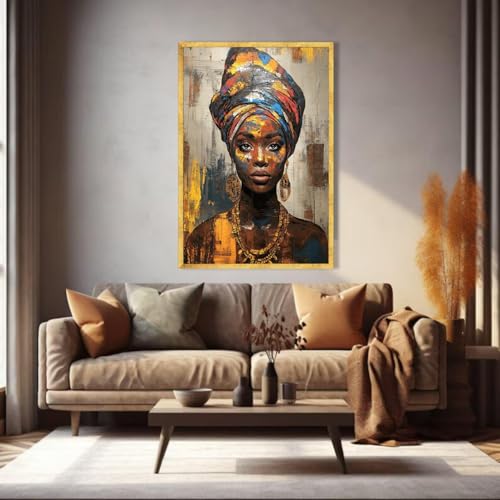 Toile pour salon sans cadre affiche femme africaine pour habiller un grand mur - 3