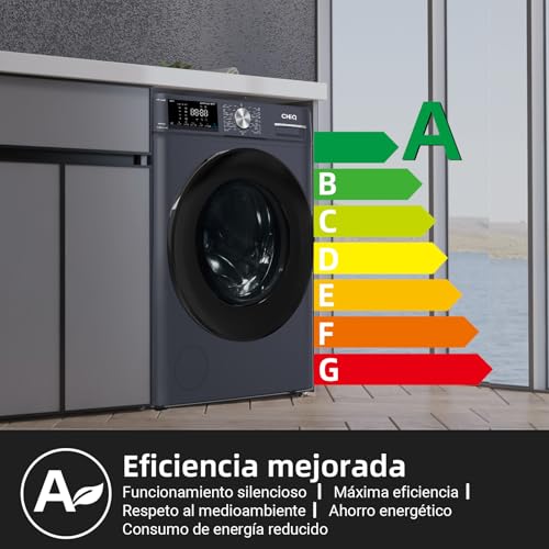Miniatura 6 de Chiq Lavadora 10kg Carga Frontal Cfl100-14586im3xa, Space Pro, Motor Inverter,1400 Rpm, Programa Inteligente De Ia, Función Vapor, Lavado Rápido 15 Minutos, 15 Progamas De Lavado, Gris