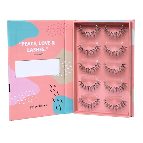 GirlGotLashes Große Boxen Lash Lover Handgemachte Wimpernextensions Wimpernverlängerung für Zuhause 5 Wimpern-Paare Lashes mit 5-7 Tagen Halt Vegan