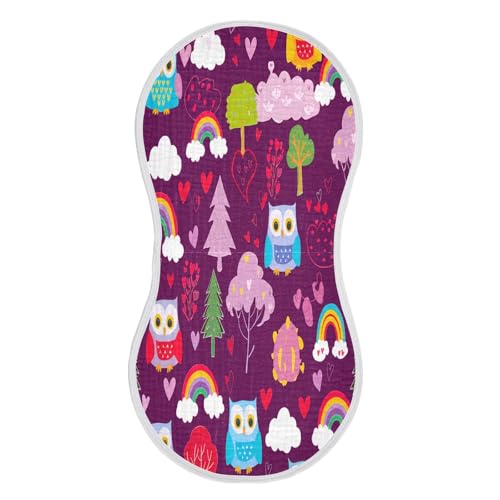 Kigai Owls Baby Burp Cloths Extra Soft and Absorbent Burping Rags Cotton Burping Clothes Baby Washcloths for Newborn Boys Girls - 1 Pack