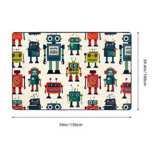 Tapis doux absorbant robot dessin animé avec envers antidérapant - 4