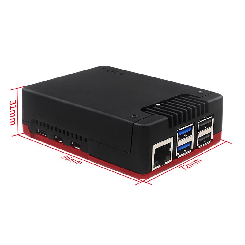Obudowa chłodząca ze stopu aluminium do Raspberry Pi 5 z wbudowanym wentylatorem, powłoka ochronna rozpraszająca ciepło z kompozytową konstrukcją ABS do akcesoriów komputerowych z jedną płytą