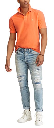 Image of Polo Ralph Lauren Men Custom Fit Mesh Pony Logo Shirt (M, ResortOrange)
