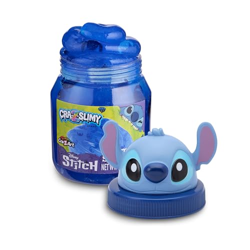 Disney Stitch Premium Pre-Made Slime, 8 oz Glossy, Stretchy, Super Soft, Blue Slime, Stitch Shaped Confetti Add-Ins, Great for Ages 6 & Up