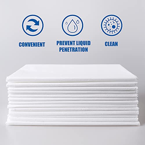 Image of Disposable Bed Sheets, 50 Pcs Waterproof Bed Cover for SPA Tattoo Massage Table Hotels Non Woven Fabric 31 inch x 78 inchWhite