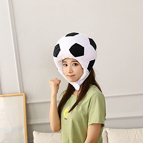 Funny Plush Sports Ball Cap Football Basketball Rugby Badminton Shaped Hat Novelty Headwear for Sports Events Party Photo Props (Football) - Image 2