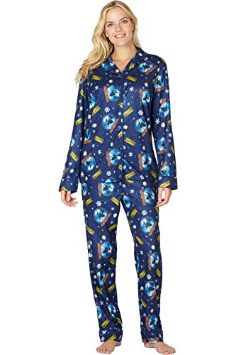 Polar Express The Adult Believe Button-Front Coat Shirt And Pants Pajama Set2