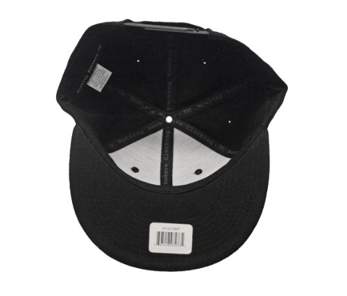 Black Compton Flat Bill Snapback Adjustable Baseball Cap