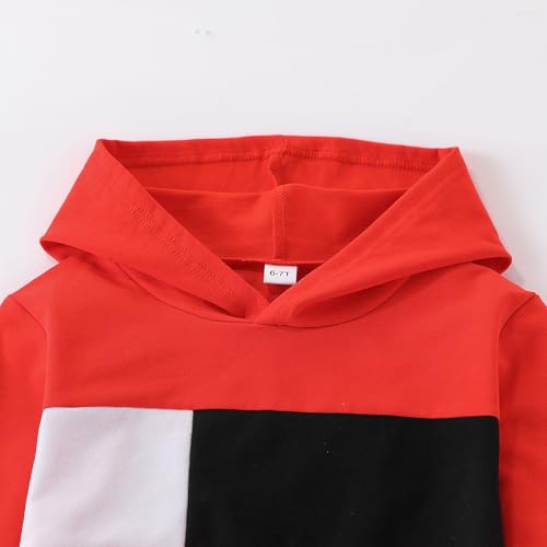 Image of KIDLAGA Toddler Boy Clothes Long Sleeve Hoodie Sweatsuits Tops and Pants Boys Fall Winter Color Block Outfits Set 5-12 Years