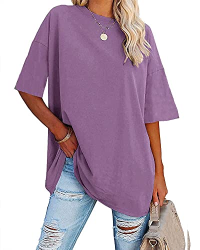 Ebifin Oversize T Shirt Damen Rundhals Kurzärmeliges Tops Casual Lockere...