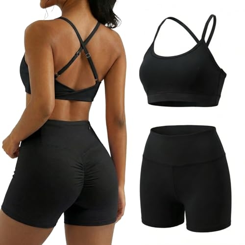 YOINS Workout Sets for Women 2 Piece Strappy Back Sports Bra High Waisted Biker Shorts Gym... YOINS Workout Sets for Women 2 Piece Strappy Back Sports Bra High Waisted Biker Shorts Gym...
